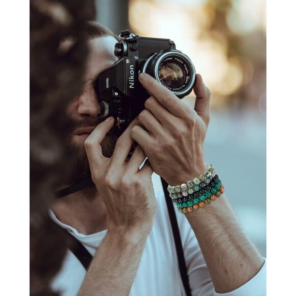 5PCS Semi-Precious Gemstone Bracelet - Healing Crystal Stone Beaded - Picture 4 of 6